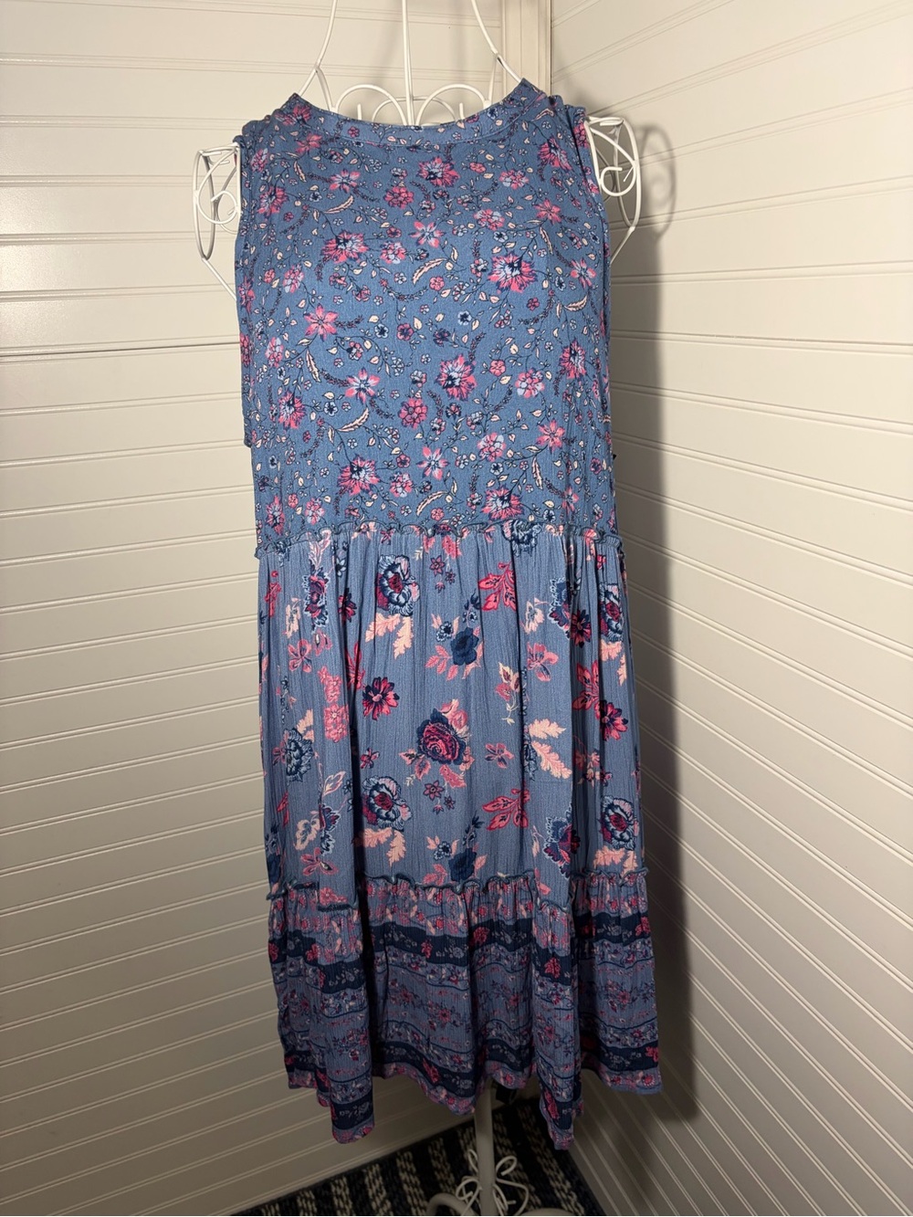 Penelope Rose Blue Floral Tiered Dress